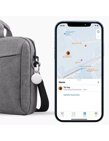 MiLi MiTag tracker Pack of 3 + Leather Keyring Case - White | Ibroz