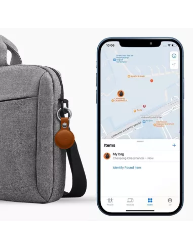 MiLi MiTag tracker Pack of 3 + Leather key case - Havana | Ibroz