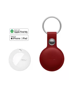 MiLi MiTag tracker + Leather key case - Red | Ibroz