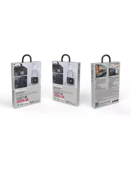 MiLi MiLock padlock tracker luggage security - Black | ...