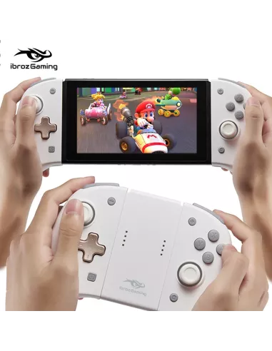 Paire de manettes Joycon RGB pour Nintendo Switch/OLED - Blanc | Ibroz