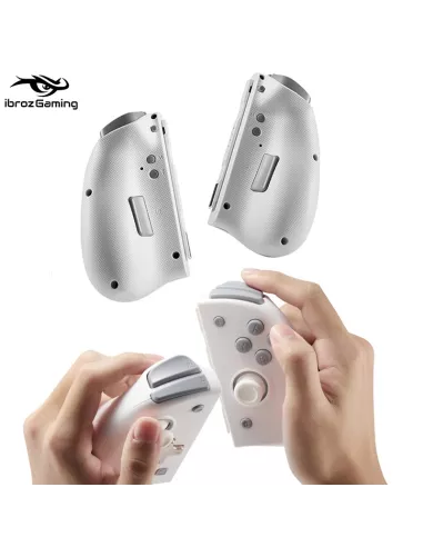 Paire de manettes Joycon RGB pour Nintendo Switch/OLED - Blanc | Ibroz