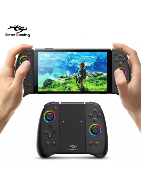 Paire de manettes Joycon RGB pour Nintendo Switch/OLED - Noir | Ibroz