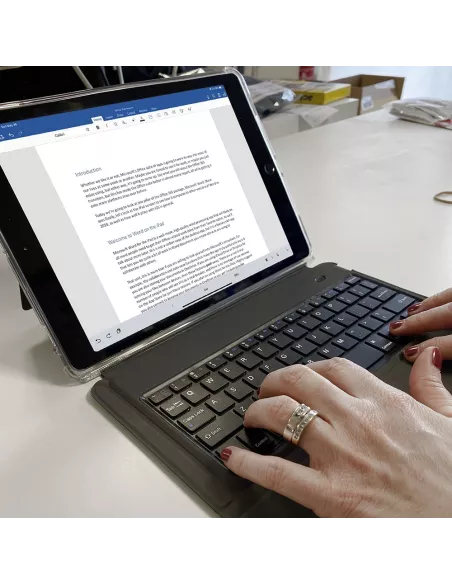 iPad 10.2 Classic - Coque Antichocs + Clavier QWERTY Smart Keyboard...