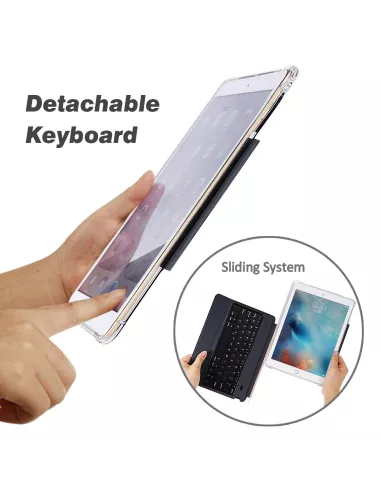 iPad 10.2 Classic - Coque Antichocs + Clavier QWERTY Smart Keyboard...