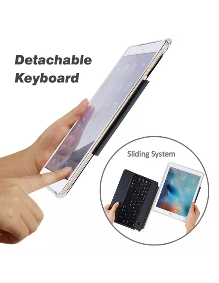 iPad 10.2 Classic - Coque Antichocs + Clavier QWERTY Smart Keyboard...