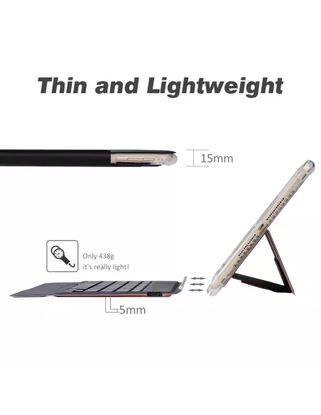 iPad 10.2 Classic - Coque Antichocs + Clavier QWERTY Smart Keyboard...