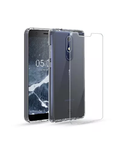 Nokia 5.1 Coque renforcée + Verre trempé 9h | Ibroz