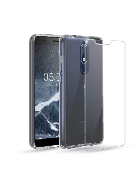 Nokia 5.1 Coque renforcée + Verre trempé 9h | Ibroz