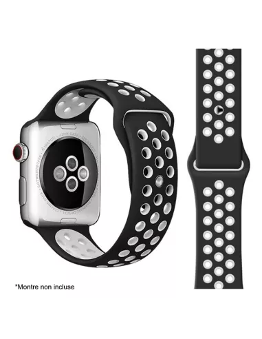 Apple Watch Band 7, 6, SE, 5, 4, 3 - Black/White | Ibroz