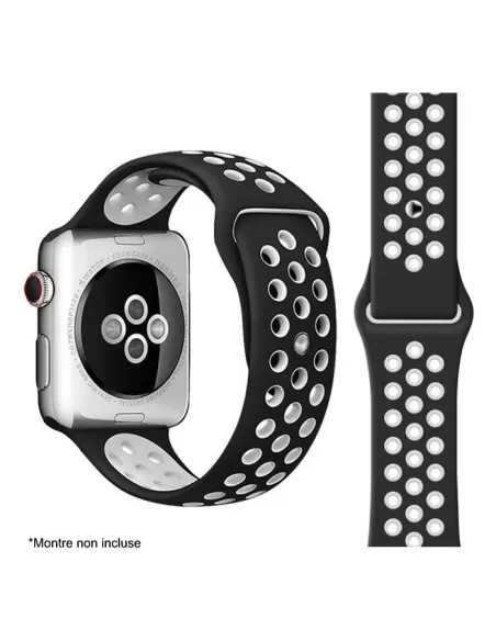 Apple Watch Band 7, 6, SE, 5, 4, 3 - Black/White | Ibroz