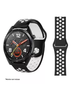 Samsung Watch / Huawei Watch Universal Sport Wristband - Black/White ...