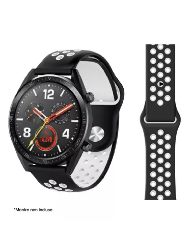 Samsung Watch / Huawei Watch Universal Sport Wristband - Black/White ...