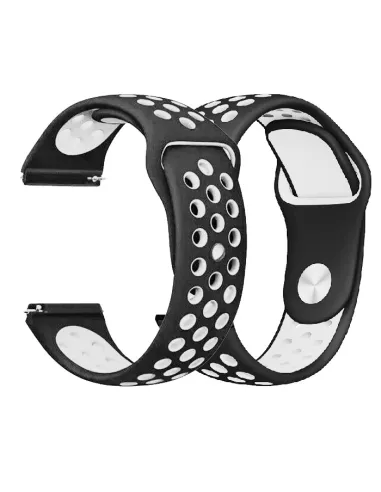 Bracelet Sport Universel Samsung Watch / Huawei Watch - Noir/Blanc ...