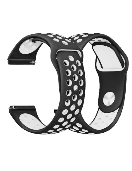 Samsung Watch / Huawei Watch Universal Sport Wristband - Black/White ...