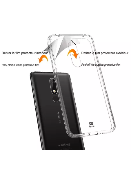 Nokia 5.1 Coque renforcée + Verre trempé 9h | Ibroz