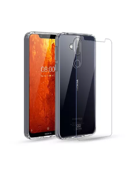 Nokia 8.1 Coque renforcée + Verre trempé 9h | Ibroz