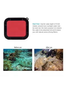 Filtre Rouge pour caisson étanche GoPro Hero 5 / 6 / 7 | Ibroz 2