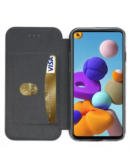 Samsung Galaxy A21s Leather Case Folio Clam | Ibroz