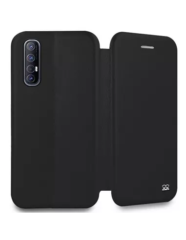Oppo Find X2 Neo Leather Case Folio Clam - Black | Ibroz