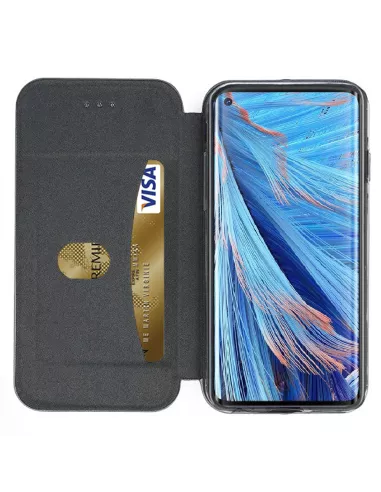 Oppo Find X2 Neo Leather Case Folio Clam - Black | Ibroz