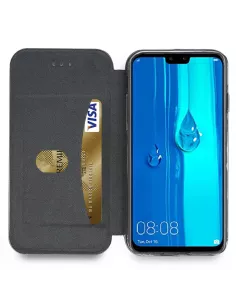 Huawei Y9 2019 Etui folio cuir CLAM | Ibroz 2