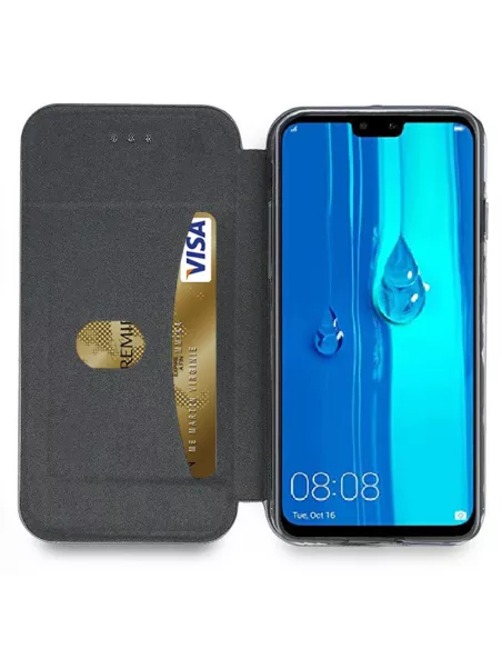 Huawei Y9 2019 Etui folio cuir CLAM | Ibroz