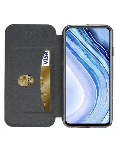 Xiaomi Redmi Note 9 Pro Etui Cuir Folio Clam - Noir | Ibroz