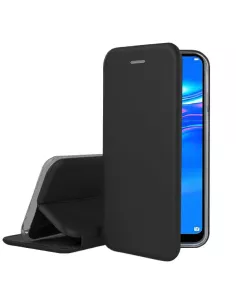 Huawei Y7 2019 Leather folio case CLAM - Black | Ibroz