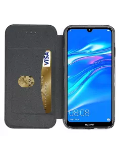 Huawei Y7 2019 Leather folio case CLAM - Black | Ibroz 2
