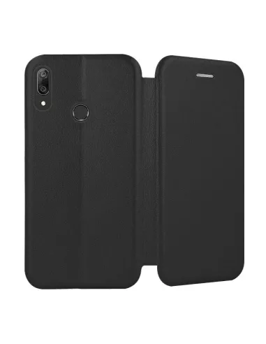 Huawei Y7 2019 Etui folio cuir CLAM - Noir | Ibroz