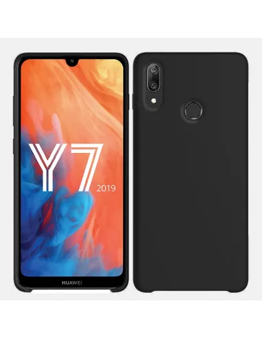 Huawei Y7 2019 Coque Liquid Silicone Soft Touch - Noir | Ibroz