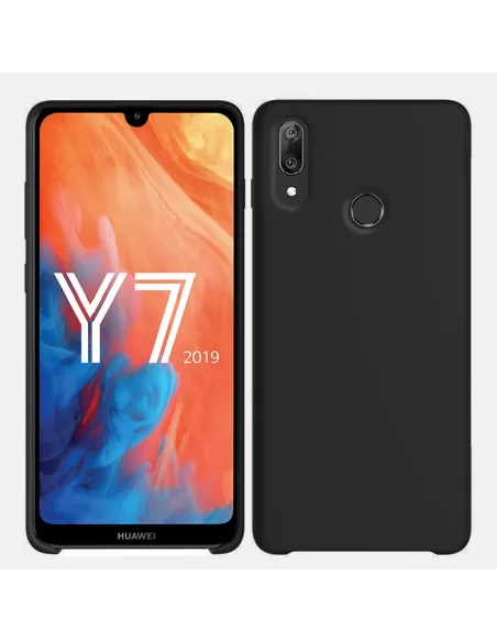 Huawei Y7 2019 Coque Liquid Silicone Soft Touch - Noir | Ibroz