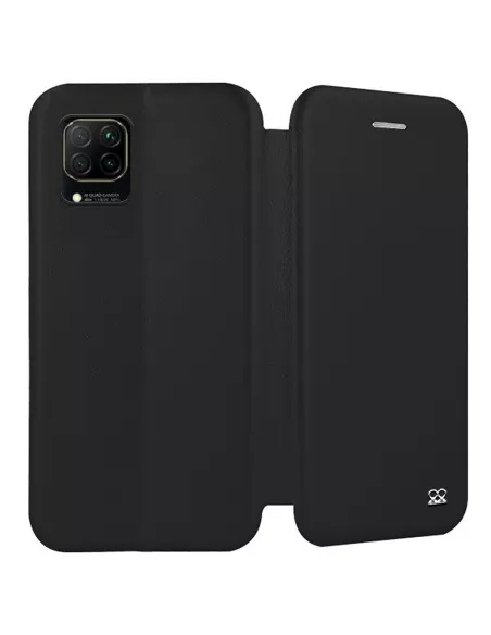 Huawei P40 Lite Leather Case Folio Clam - Black | Ibroz