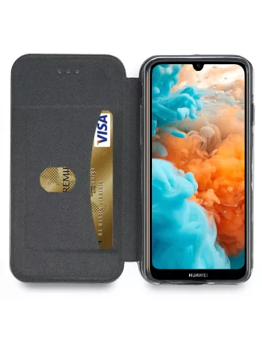 Huawei Y6 2019 Etui folio cuir CLAM | Ibroz
