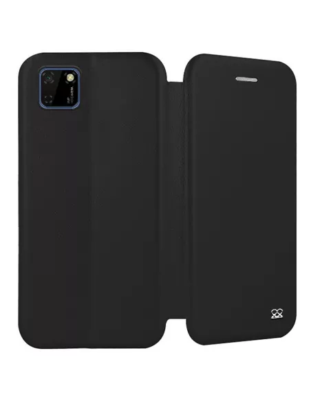 Huawei Y5P (2020) Leather Case Folio Clam - Black | Ibroz