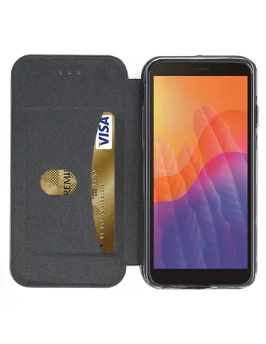 Huawei Y5P (2020) Etui Cuir Folio Clam - Noir | Ibroz