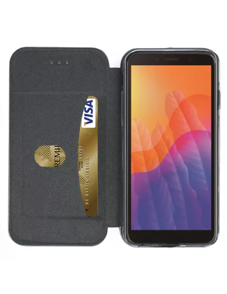 Huawei Y5P (2020) Etui Cuir Folio Clam - Noir | Ibroz