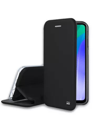 Huawei Y6P (2020) Leather Case Folio Clam - Black | Ibroz