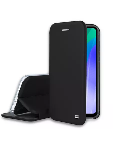Huawei Y6P (2020) Etui Cuir Folio Clam - Noir | Ibroz