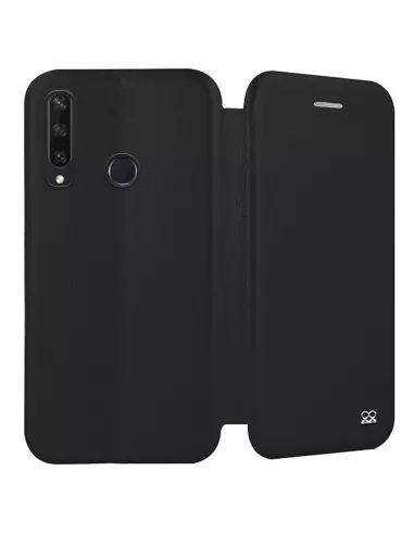 Huawei Y6P (2020) Etui Cuir Folio Clam - Noir | Ibroz