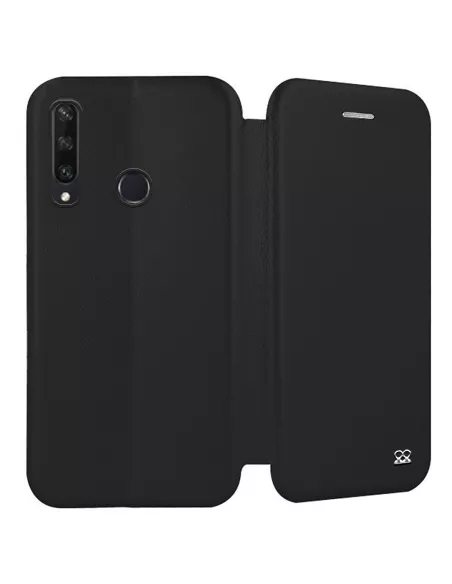 Huawei Y6P (2020) Etui Cuir Folio Clam - Noir | Ibroz