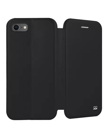 iPhone 7/8 Plus Etui Cuir Folio + Verre Trempé 9H - Noir | Ibroz