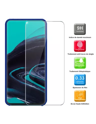 Oppo Reno 2 Coque Liquid Silicone + Verre Trempé + Bleu | Ibroz