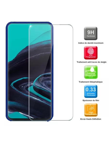 Oppo Reno 2 Coque Liquid Silicone + Verre Trempé + Bleu | Ibroz