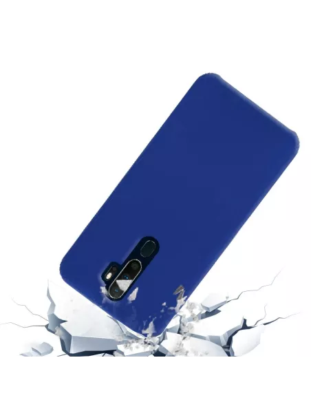 Oppo Reno 2 Coque Liquid Silicone + Verre Trempé + Bleu | Ibroz