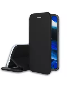Oppo Reno 2 Leather Case Folio Clam + Tempered Glass + Black | Ibroz