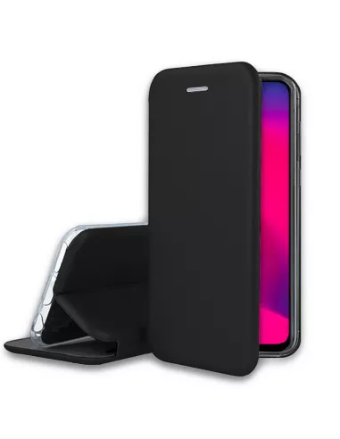 Oppo A5 2020 Etui Cuir Folio Clam + Verre Trempé + Noir | Ibroz