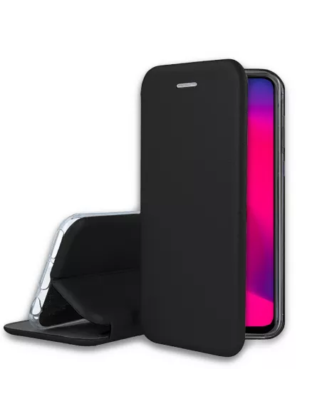 Oppo A5 2020 Etui Cuir Folio Clam + Verre Trempé + Noir | Ibroz