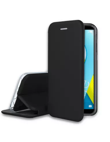 Honor 9 Lite Etui cuir folio CLAM - Noir | Ibroz
